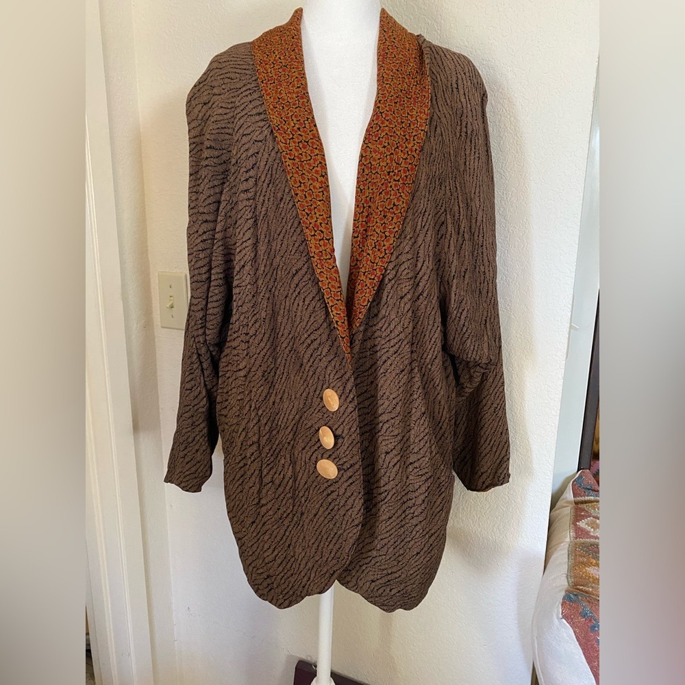 Vintage Animal Print Blazer